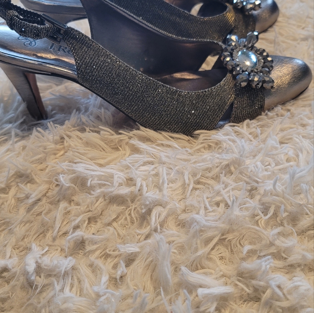 J.Renee Melody Metallic Jeweled Slingback Pumps - Picture 6 of 6